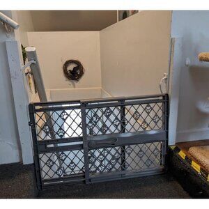 Portable Pet Gate: 26-40" Wide. Pressure Mount. No Tools